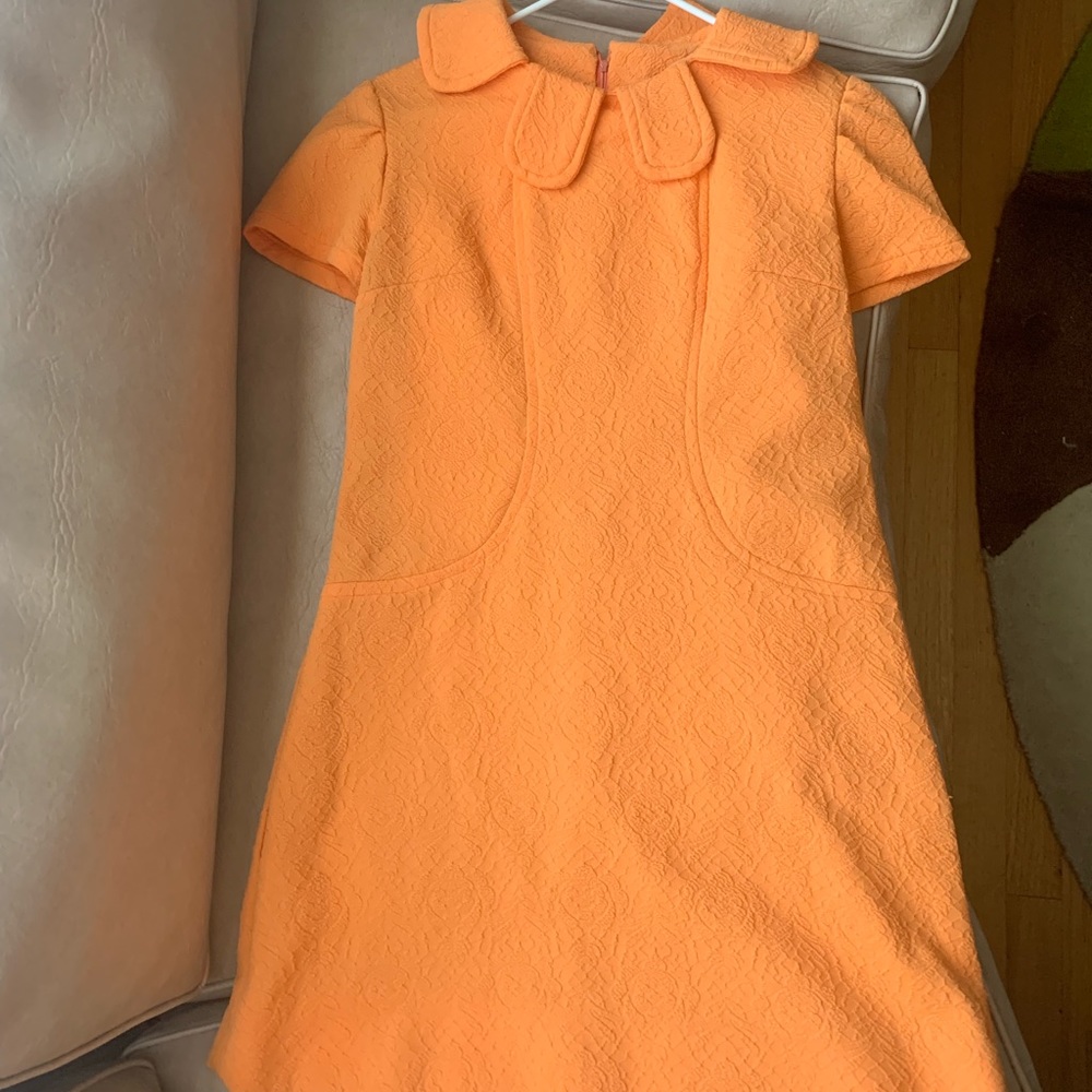 Thrifted Handmade 1960s Orange Floral Shift Dress